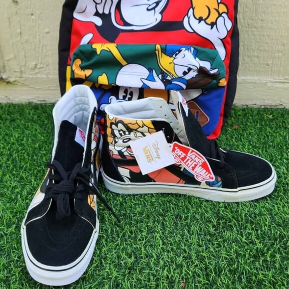 Brand New Vans x Disney Sk8-Hi Sneakers Size 9.5 + Matching Backpack - Picture 2 of 4